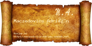 Maczedovics Adrián névjegykártya