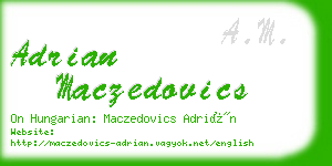 adrian maczedovics business card